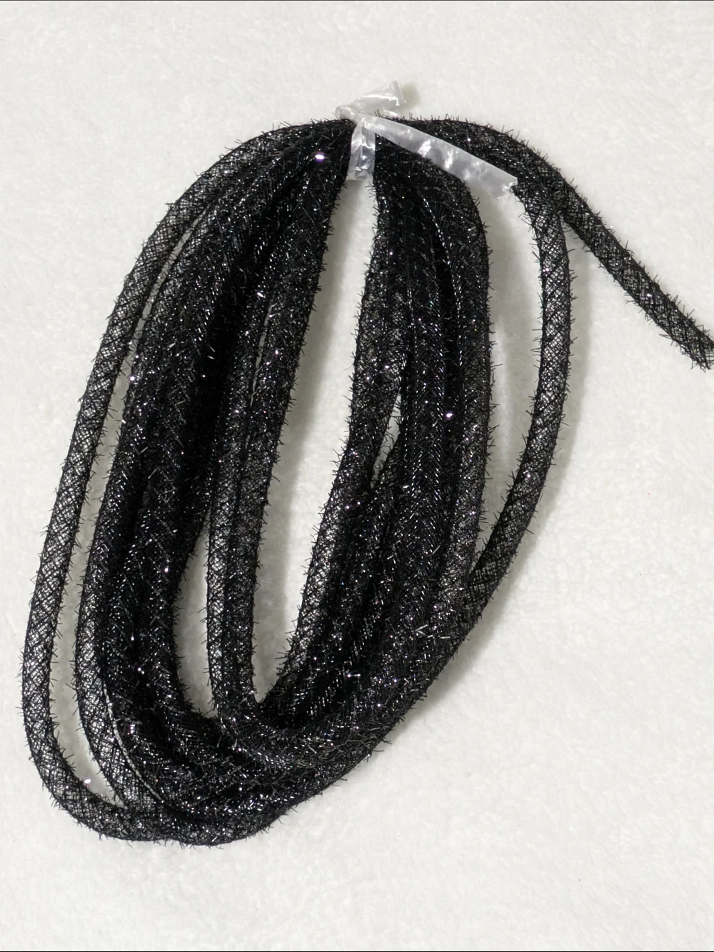 Black Metallic Deco Mesh Tubing
